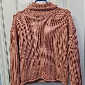 Poof Apparel Sweater Turtleneck.  Size Large Color Burned Orange